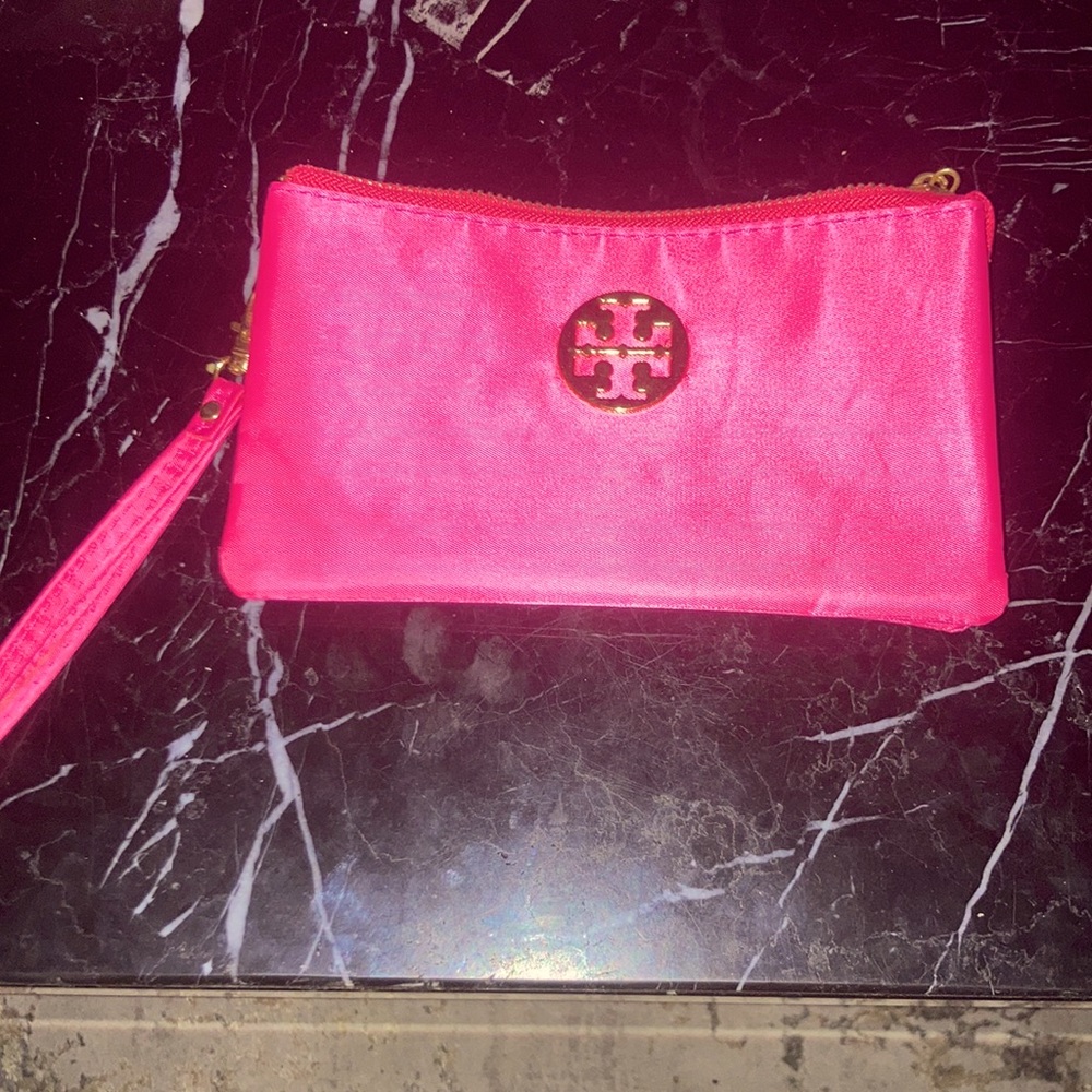 Hot pink Tory Burch wristlet
